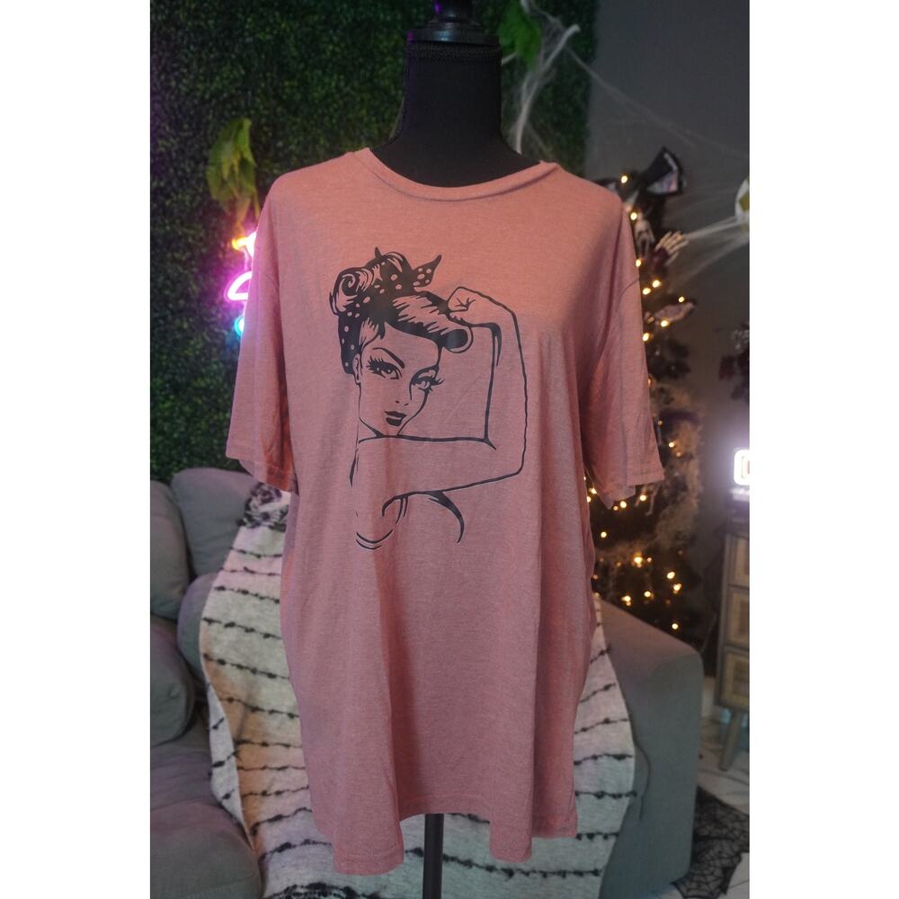 Strong woman T Shirt size XL